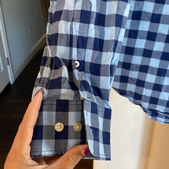 Bonobos blue checkered long sleeve button down 100% cotton - Picture 2 of 5